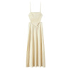 Bareback Butterfly Decorative Silk Texture Strap Dress for Women