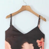Printed slim fit backless camisole dress for women