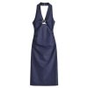 Women's European and American style hanging neck collar backless dress