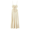 Bareback Butterfly Decorative Silk Texture Strap Dress for Women
